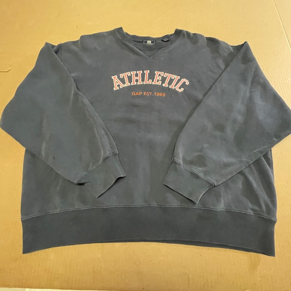 Vintage Gap Athletic Spellout Crewneck Sweatshirt Blue XL Mariana Islands 90s
